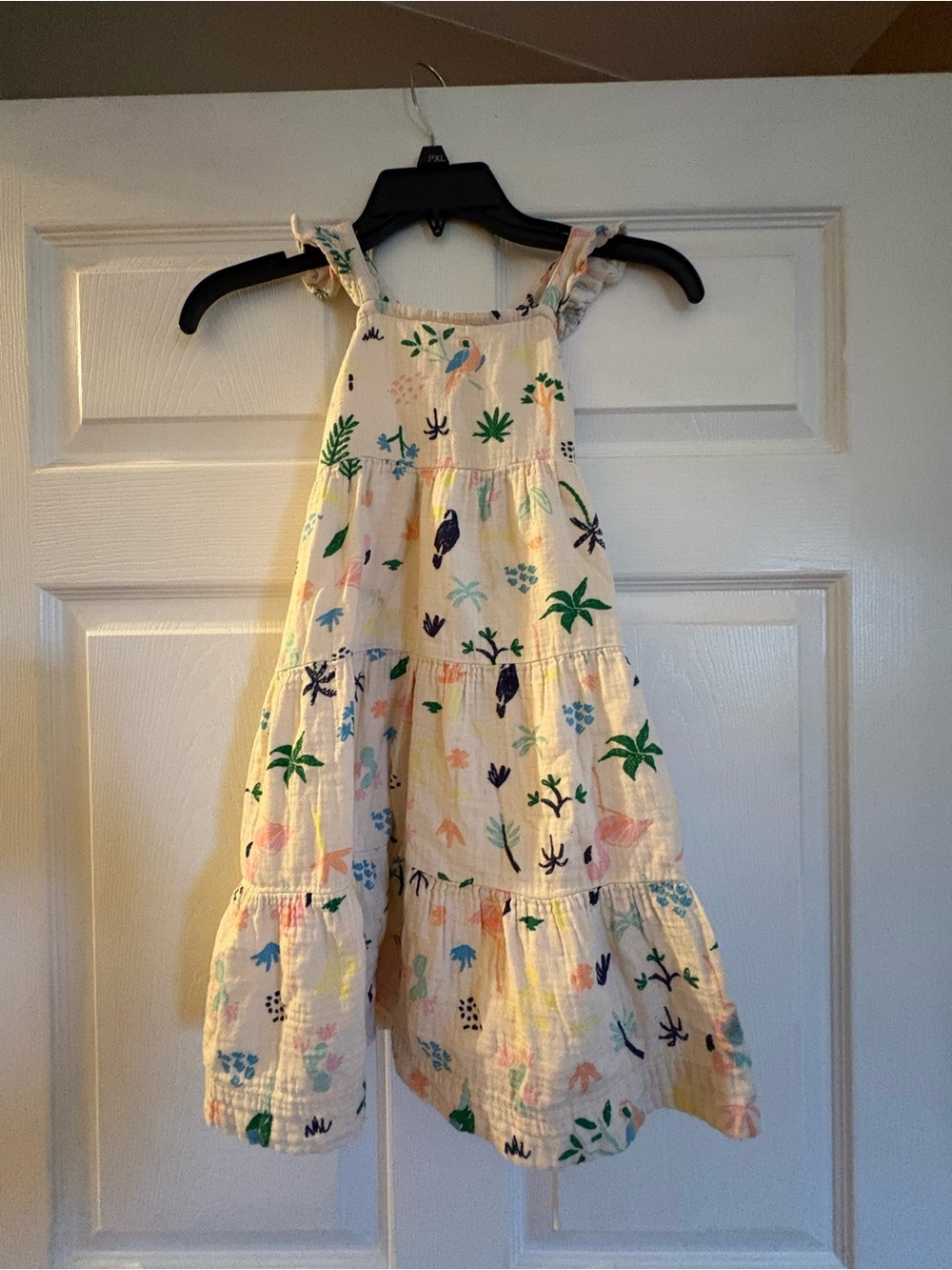 Nona Anderson girls size 5 cream colored tropical sundress